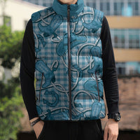 Blue Hawaii Palaka Cowboy Sleeveless Puffer Jacket Hawaiian Paniolo Festival Spirit LT19 - Polynesian Pride