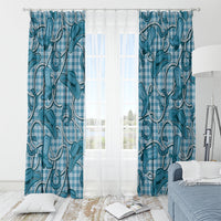 Blue Hawaii Palaka Cowboy Window Curtain Hawaiian Paniolo Festival Spirit LT19 - Polynesian Pride