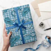 Blue Hawaii Palaka Cowboy Wrapping Paper Hawaiian Paniolo Festival Spirit LT19 - Polynesian Pride