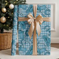 Blue Hawaii Palaka Cowboy Wrapping Paper Hawaiian Paniolo Festival Spirit LT19 - Polynesian Pride