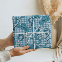 Blue Hawaii Palaka Cowboy Wrapping Paper Hawaiian Paniolo Festival Spirit LT19 - Polynesian Pride