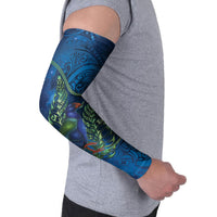 New Zealand Takahe Personalised Arm Sleeves Silver Fern Galaxy Polynesian Pattern