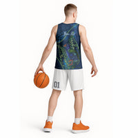 New Zealand Takahe Personalised Basketball Jersey Silver Fern Galaxy Polynesian Pattern