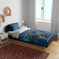 New Zealand Takahe Personalised Bedding Set Silver Fern Galaxy Polynesian Pattern