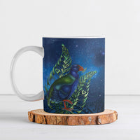 New Zealand Takahe Personalised Ceramic Mug Silver Fern Galaxy Polynesian Pattern
