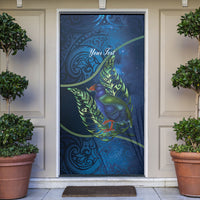 New Zealand Takahe Personalised Door Cover Silver Fern Galaxy Polynesian Pattern LT22 Blue - Polynesian Pride