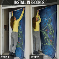 New Zealand Takahe Personalised Door Cover Silver Fern Galaxy Polynesian Pattern LT22 - Polynesian Pride