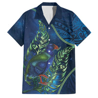 New Zealand Takahe Personalised Family Matching Short Sleeve Bodycon Dress and Hawaiian Shirt Silver Fern Galaxy Polynesian Pattern