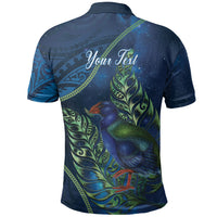 New Zealand Takahe Personalised Polo Shirt Silver Fern Galaxy Polynesian Pattern LT22 - Polynesian Pride