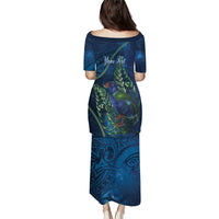 New Zealand Takahe Personalised Puletasi Silver Fern Galaxy Polynesian Pattern LT22 - Polynesian Pride