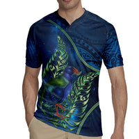 New Zealand Takahe Personalised Rugby Jersey Silver Fern Galaxy Polynesian Pattern LT22 - Polynesian Pride