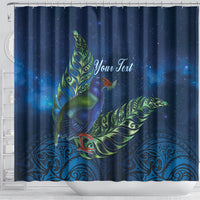 New Zealand Takahe Personalised Shower Curtain Silver Fern Galaxy Polynesian Pattern LT22 - Polynesian Pride
