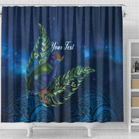 New Zealand Takahe Personalised Shower Curtain Silver Fern Galaxy Polynesian Pattern LT22 - Polynesian Pride