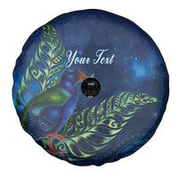 New Zealand Takahe Personalised Spare Tire Cover Silver Fern Galaxy Polynesian Pattern