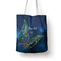 New Zealand Takahe Personalised Tote Bag Silver Fern Galaxy Polynesian Pattern