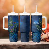 New Zealand Takahe Personalised Tumbler With Handle Silver Fern Galaxy Polynesian Pattern LT22 - Polynesian Pride