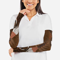 New Zealand Taiaha Arm Sleeves Maori Weapon Silver Fern Maori Pattern