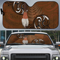 New Zealand Taiaha Auto Sun Shade Maori Weapon Silver Fern Maori Pattern