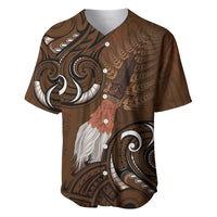 New Zealand Taiaha Baseball Jersey Maori Weapon Silver Fern Maori Pattern