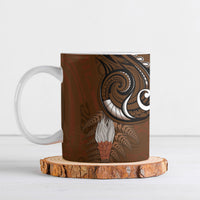 New Zealand Taiaha Ceramic Mug Maori Weapon Silver Fern Maori Pattern
