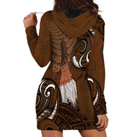 New Zealand Taiaha Hoodie Dress Maori Weapon Silver Fern Maori Pattern