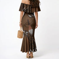 New Zealand Taiaha Mermaid Dress Maori Weapon Silver Fern Maori Pattern LT22 - Polynesian Pride