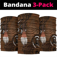 New Zealand Taiaha Neck Gaiter Maori Weapon Silver Fern Maori Pattern
