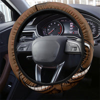 New Zealand Taiaha Steering Wheel Cover Maori Weapon Silver Fern Maori Pattern