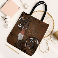 New Zealand Taiaha Tote Bag Maori Weapon Silver Fern Maori Pattern