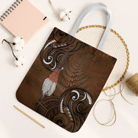 New Zealand Taiaha Tote Bag Maori Weapon Silver Fern Maori Pattern