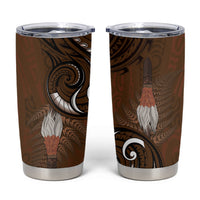 New Zealand Taiaha Tumbler Cup Maori Weapon Silver Fern Maori Pattern