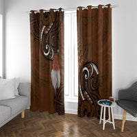 New Zealand Taiaha Window Curtain Maori Weapon Silver Fern Maori Pattern