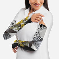 New Zealand Fantail Bird Arm Sleeves Maori Piwakawaka Kowhai Maori Pattern