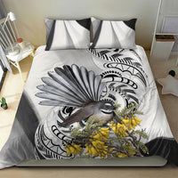 New Zealand Fantail Bird Bedding Set Maori Piwakawaka Kowhai Maori Pattern