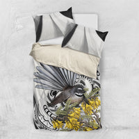 New Zealand Fantail Bird Bedding Set Maori Piwakawaka Kowhai Maori Pattern