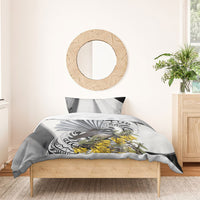 New Zealand Fantail Bird Bedding Set Maori Piwakawaka Kowhai Maori Pattern