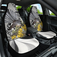 New Zealand Fantail Bird Car Seat Cover Maori Piwakawaka Kowhai Maori Pattern
