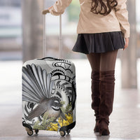 New Zealand Fantail Bird Luggage Cover Maori Piwakawaka Kowhai Maori Pattern