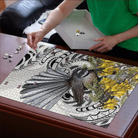 New Zealand Fantail Bird Puzzle Maori Piwakawaka Kowhai Maori Pattern