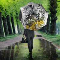 New Zealand Fantail Bird Umbrella Maori Piwakawaka Kowhai Maori Pattern