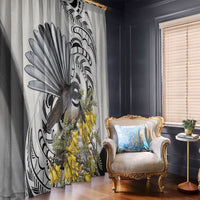 New Zealand Fantail Bird Window Curtain Maori Piwakawaka Kowhai Maori Pattern