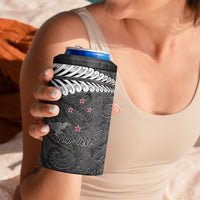 New Zealand Weka Personalised 4 in 1 Can Cooler Tumbler Aotearoa Hen Silver Fern Maori Pattern