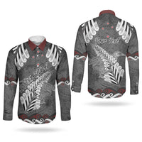 New Zealand Weka Personalised Couples Matching Summer Maxi Dress and Long Sleeve Button Shirt Aotearoa Hen Silver Fern Maori Pattern LT22 - Polynesian Pride