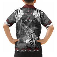 New Zealand Weka Personalised Kid Hawaiian Shirt Aotearoa Hen Silver Fern Maori Pattern LT22 - Polynesian Pride
