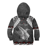 New Zealand Weka Personalised Kid Hoodie Aotearoa Hen Silver Fern Maori Pattern LT22 - Polynesian Pride