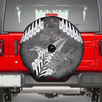 New Zealand Weka Personalised Spare Tire Cover Aotearoa Hen Silver Fern Maori Pattern LT22 - Polynesian Pride