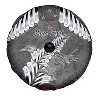 New Zealand Weka Personalised Spare Tire Cover Aotearoa Hen Silver Fern Maori Pattern LT22 - Polynesian Pride