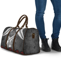 New Zealand Weka Personalised Travel Bag Aotearoa Hen Silver Fern Maori Pattern