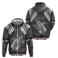 New Zealand Weka Personalised Zip Hoodie Aotearoa Hen Silver Fern Maori Pattern LT22 - Polynesian Pride