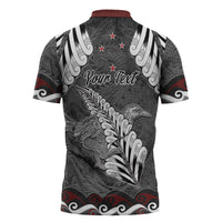 New Zealand Weka Personalised Zipper Polo Shirt Aotearoa Hen Silver Fern Maori Pattern LT22 - Polynesian Pride
